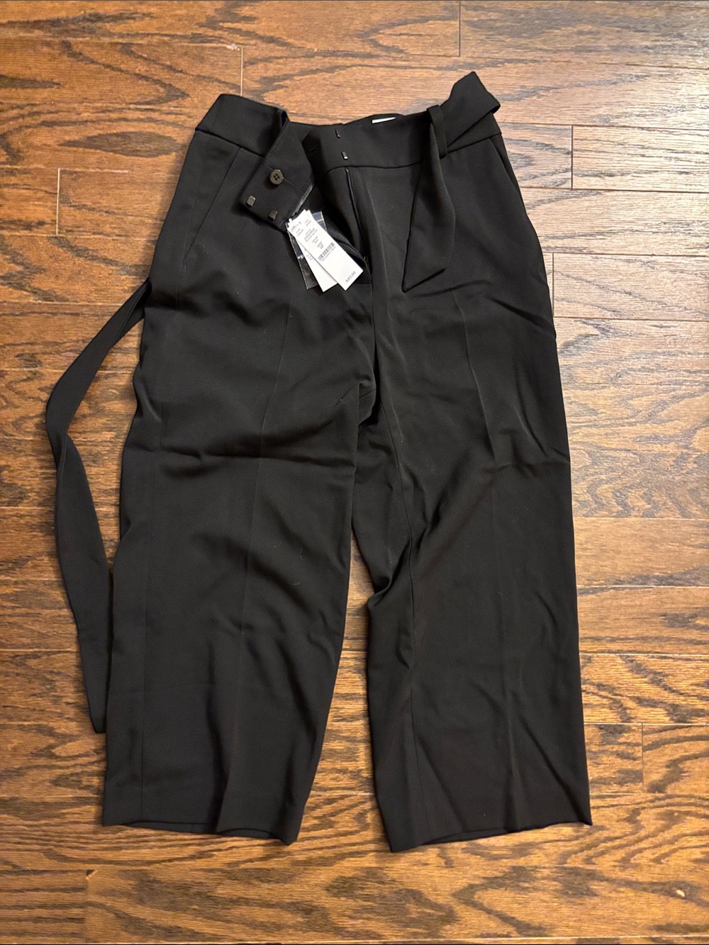 White House Black Market Black Wide-Leg Cropped Trousers
